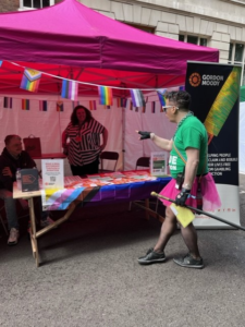 The Gordon Moody stand at Pride in London 2023.
